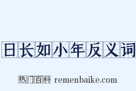 日长如小年反义词是什么意思的图片